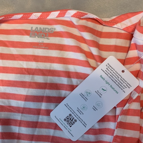 Lands end Gem striped tiered sleeveless maxi dress size Large tencel - Picture 6 of 6